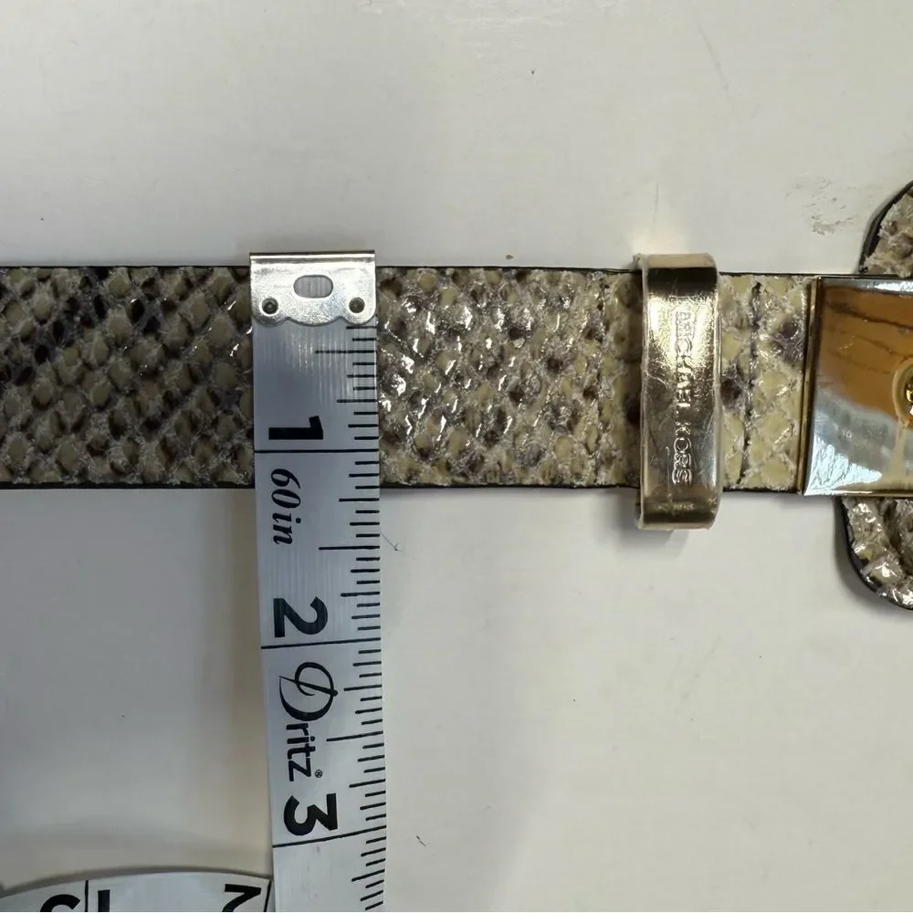 Michael Michael Kors Genuine Leather Snake Belt in Small